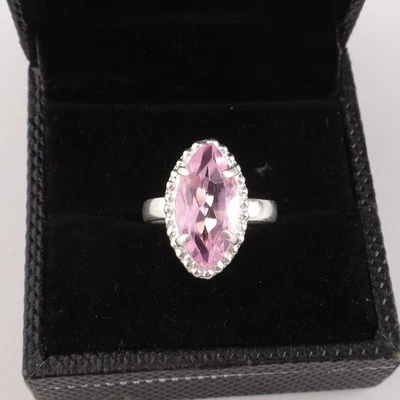 Morganite Gemstone 925 Sterling Silver Ring Handmade Jewelry Ring For Gift - Image 1 of 3