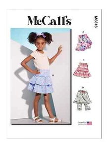 McCall’s Children's Skorts Sewing Pattern M8316 - Picture 1 of 9