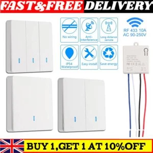 Smart Switch Light RF 433Mhz Wall Panel Switch Remote Control Receiver - Picture 1 of 19