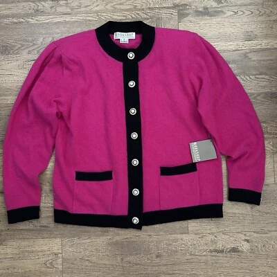 Vintage NWT Fenn Wright Manson Lambswool Angora Cardigan Rhinestones Buttons M - Image 1 of 4