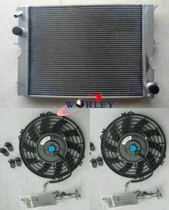 ALLOY radiator&FAN FOR 94-04 LAND ROVER DEFENDER XM TD5 110/130 2.5 TURBO DIESEL - Picture 1 of 8