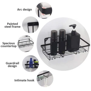 2Pcs Shower Caddy Metal Shower Shelves with 2 Soap Dishes Shower Organizer qiNoE - Picture 1 of 12