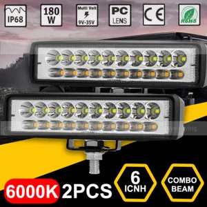 2x 6inch 60W LED Work Light Bar Spot Pods Fog Lamp Offroad SUV ATV Driving Truck - Picture 1 of 12