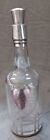 Clear Liquor/Beer Bottle with Heavy Silver Overlay with Engraved Verse