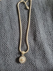 Vintage verzierter ovaler blauer Anhänger Silber Halskette - Bild 1 von 3