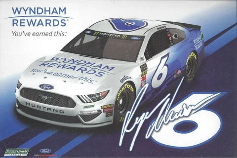 2019 RYAN NEWMAN “WYNDHAM REWARDS ROUSH” #6 NASCAR MONSTER ENERGY POSTCARD Cover