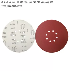225 mm Schleifscheiben 9 in 8 Loch Klett Schleifpapier Pads Orbital 40-2000 Körnung - Bild 1 von 6
