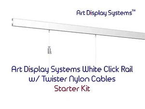 Art Display Systems White Click Rail w/ Twister Nylon Cables Starter Kit - Picture 1 of 10