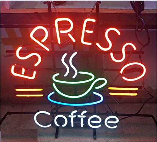 Espresso Coffee 24"x20" Neon Sign Light Lamp Glass Wall Decor Shop Visual LE - Image 1 of 1