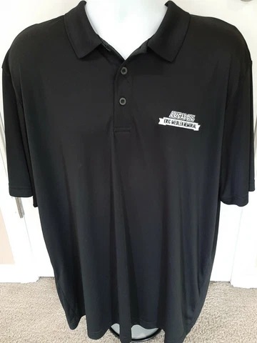 NHRA Drag Racing 2XL Lucas Oil Eric Medlin Memorial Black Polo Shirt John Force Cover
