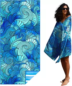 Microfiber Thin Lightweight Beach Towel Sand Free Quick Dry Absorbent Compact To - Picture 1 of 12