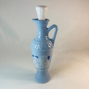 Jim Beam Greek Blue Glass Olympic Liquor Decanter Urn Handle 13” Vintage 1960’s - Bild 1 von 9