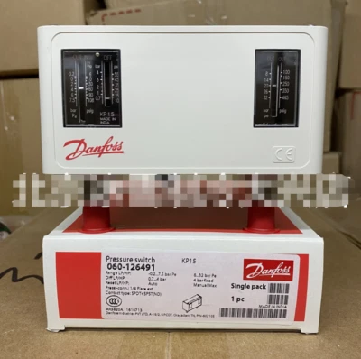 1PC NEW DANFOSS KP15 KP15 060-126491 PRESSURE SWITCH -0.2...7.5BAR IN BOX BRAND - Image 1 of 3