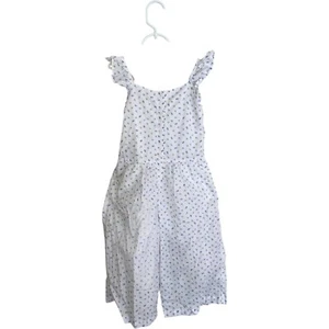 Janie and Jack White Blue Green Floral Romper Girls Jumpsuit 6 Ruffle Sleeve - Picture 1 of 9