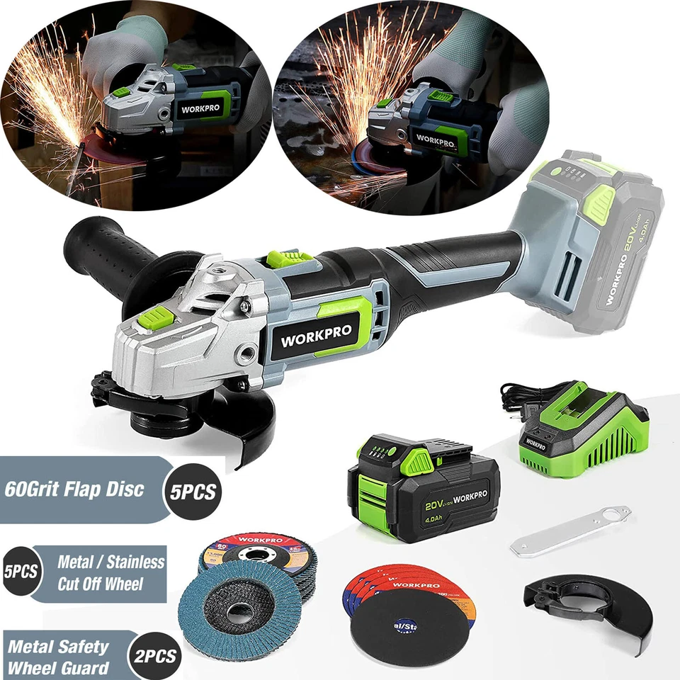 Kit de rebarbadora sem fio WORKPRO 20V ferramenta/rodas de corte disco de aba de grão - Imagem 1 de 1