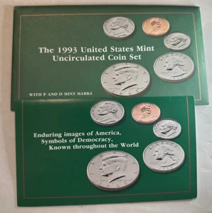 1993 US Mint Uncirculated Coin Set Philadelphia and Denver Mints. 10 Total Coins - Picture 1 of 4