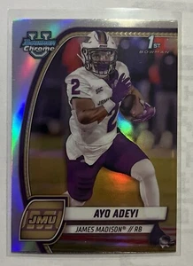 2024 Bowman Chrome University Ayo Adeyi 1st Refractor Silver James Madison #18 B - Picture 1 of 2