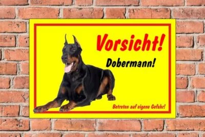 BAUER-SCHILDER Schild Hund Vorsicht! Dobermann! Betreten auf eigene Gefahr!