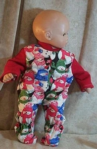 Ropa para muñeca bebé Made2Fit American Girl 15" pulgadas pijama Navidad muñeco de nieve rojo - Imagen 1 de 1