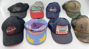 Lot of 8 Ball Caps Baseball Hats Wholesale Trucker SnapBack Hook-n-Loop - Picture 1 of 8