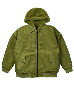 Reason Bomber Jacket Men’s XL Olive Green Reversible Faux Fur Hooded - Picture 1 of 13