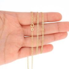 10K Yellow Gold 2mm-7.5mm Curb Cuban Chain Link Necklace or Bracelet 7"-30"