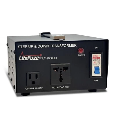 LiteFuze  2000 Watt Voltage Converter Transformer Step Up/Down (LT-2000UD) - Image 1 of 4