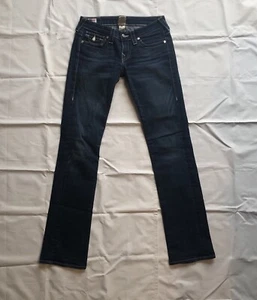 True Religion Damen Straight Leg Dark Wash Denim Jeans 27 Pattentaschen P-06.15 - Bild 1 von 8