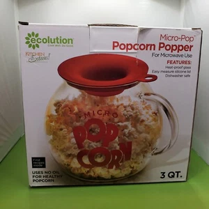 Popcorn Popper Ecolution Microwave • Glass 3 Quart Healthy  - Picture 1 of 2