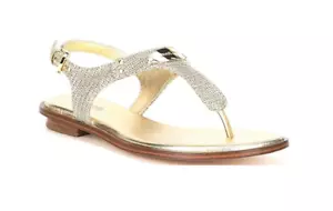 Michael Kors MK Plate Pale Gold Glitter Fabric Sandal Women's sizes 5-11/NEW!!! - Picture 1 of 1