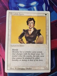 Benalish hero (Revised Edition) NM *ERROR* crimped top edge MTG - Picture 1 of 3