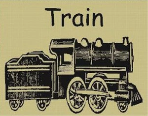 Choo-Choo...Treno vintage fatto a mano contato modello punto croce - Foto 1 di 1