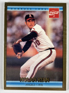 DONRUSS 1992 Coca Cola Card Cello Pack Nolan Ryan (Top) Norman Wood, Reds (Back)