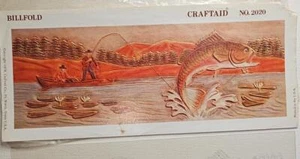 Craftaid Modello Pelle Modello Design #2020 Portafoglio Portafogli Pesca Trota - Foto 1 di 1