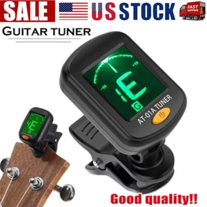 LCD Clip On Chromatic Acoustic Electric Guitar Bass Ukulele Banjo Violin Tuner - Picture 1 of 10