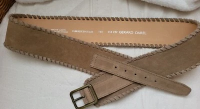 GERARD DAREL ceinture large en daim  beige - Photo 1/4