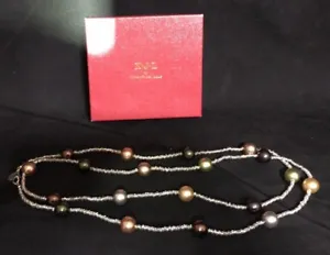 KENNETH JAY LANE "SOUTH SEA" 48 " Bead and Pearl Rope Necklace ~YGF - Picture 1 of 9