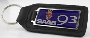 Saab 93 Quality Black Leather Keyring - Picture 1 of 1