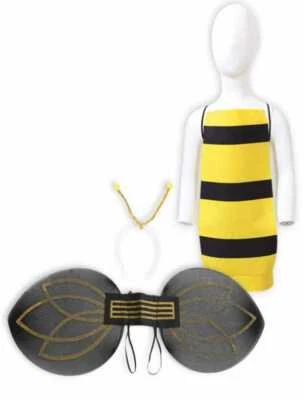 KARNEVALSTEUFEL Bienenset Biene schwarz gelb Flügel Stirnreif Kostüm 129367113