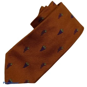 Cravatta uomo Brooks Brothers seta arancione viola uva 100% seta - Foto 1 di 6