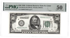 Fr# 2100-H 1928 $50 Federal Reserve Note St. Louis PMG 50 ABOUT UNCIRCULATED - Picture 1 of 1
