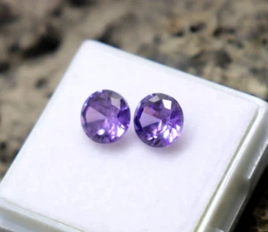 Natural Round Cut Tanzanite Blue Stone Pair Of 2Piece Tanzanite 6mm Certified - Picture 1 of 6