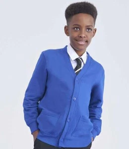 AWDis Academy Kids Sweat Cardigan School Uniform Casual Childrens - Picture 1 of 8