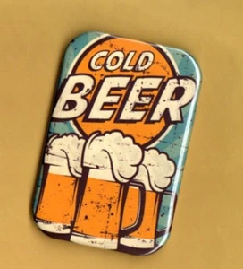 COLD BEER REFRIGERATOR MAGNET 2"X3" WITH ROUNDED CORNER - Picture 1 of 2