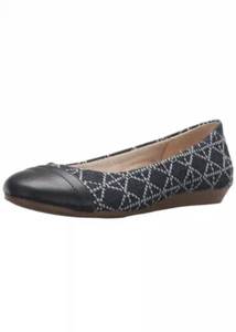 LifeStride Women's Playful Ballet Flat, Color White/Denim, Sz 8W - Picture 1 of 7