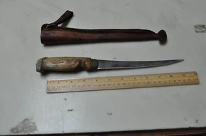 RAPALA VTG FILLET KNIFE   w/ Leather Sheath Very Used Both Knife & Sheath - Picture 1 of 15