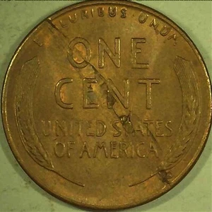 1948 S Lincoln Wheat Cent ~ Rim to Rim Reverse Lamination Alloy Mix Error ~ Unc - Picture 1 of 6