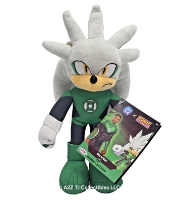 Sonic the Hedgehog x DC Comics Lanterna Verde Prata 9" Pelúcia Jakks Pacific Muito Bom Estado - Imagem 1 de 4