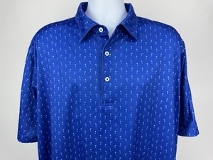 Donald Ross Men's Polo Golf Blue Print Shirt Size XL RN# 127277 - Picture 1 of 5