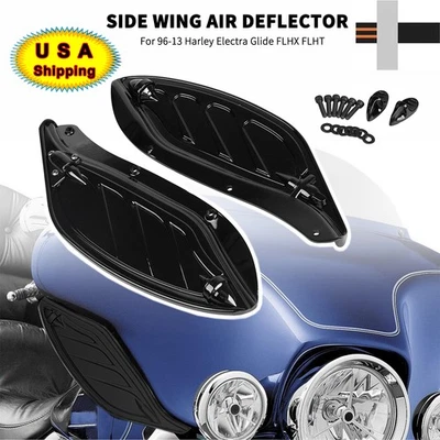 Deflectores de aire alas laterales carenado negro para Harley Touring Electra Tri Glide EE. UU. Foto 1 de 4